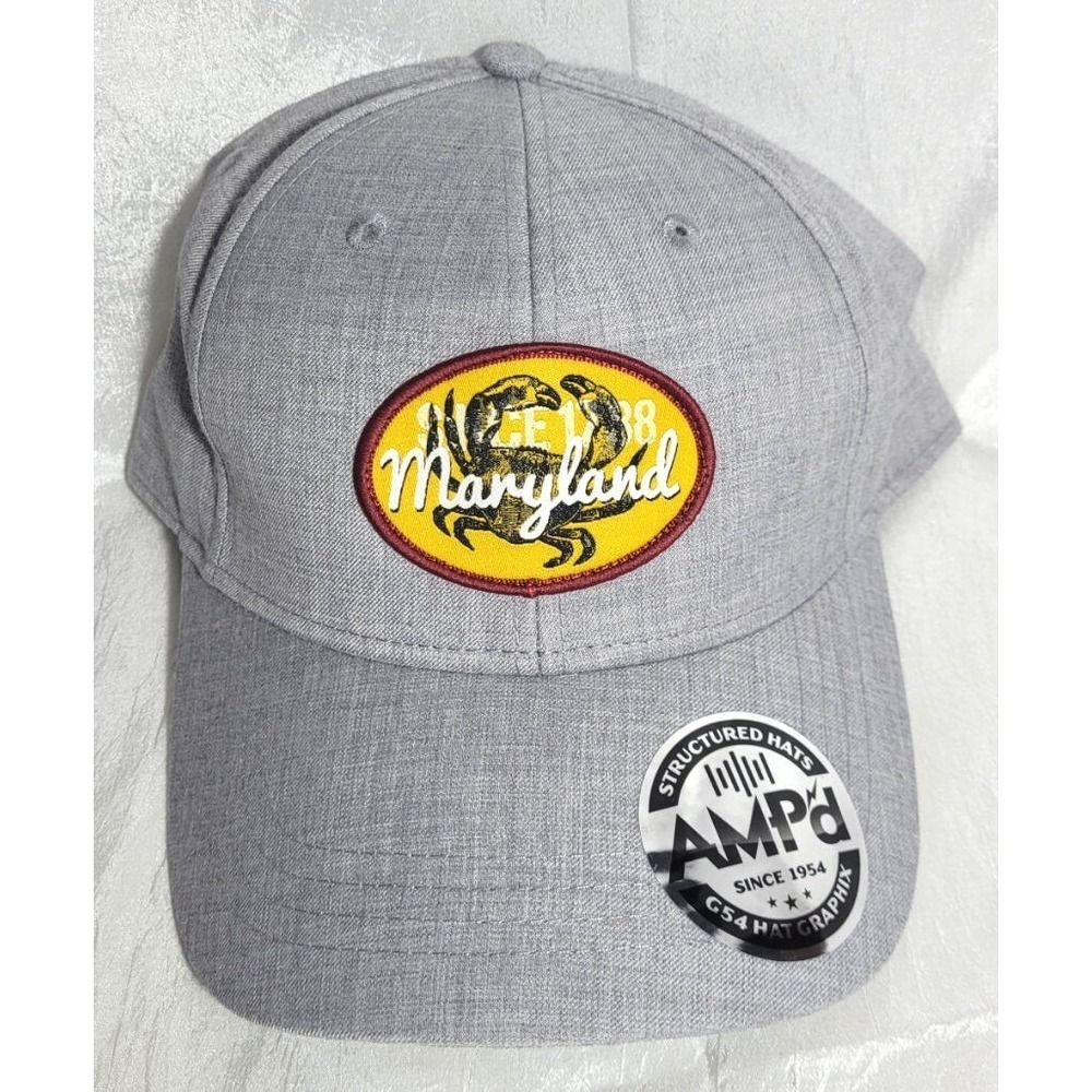 G54 Hat Graphix 360 Amp'd Structured Snap Back Trucker Hat - Gray Maryland Crab